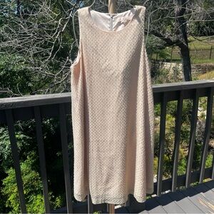 Aidan Mattox Beaded Trapeze Cocktail Dress Sleeveless Ivory Sparkle size 8